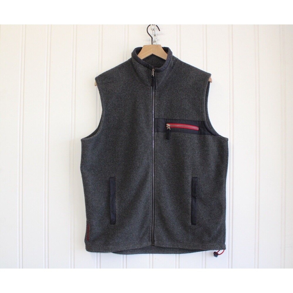 Vintage Abercrombie & Fitch Mens Fleece Vest Jacket Gray Size Large L